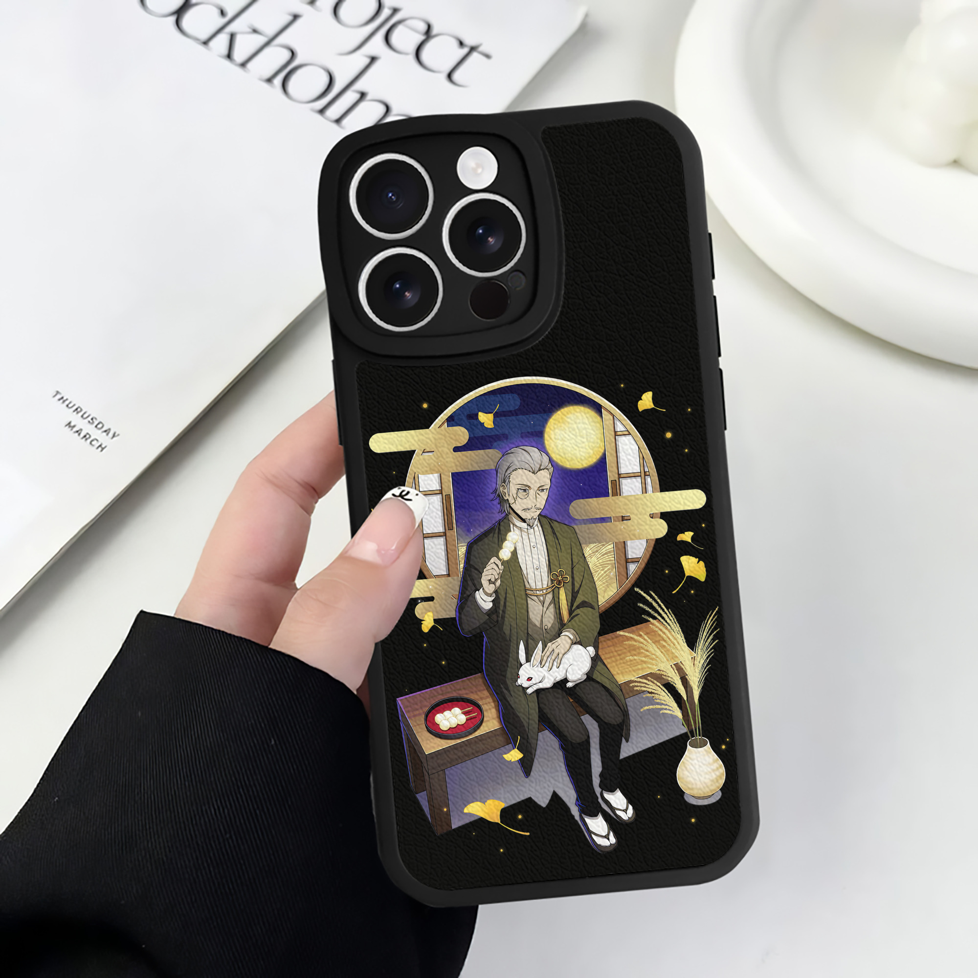 （画像用） 文豪ストレイドッグス Bungo Stray Dogs 【iPhone 16シリーズ対応】シリコンスマホケース（レザー調） 材質：シリコン